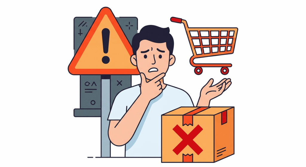 Illustration highlighting common mistakes when buying or shipping THCA flower, including missing COA and restricted state shipping