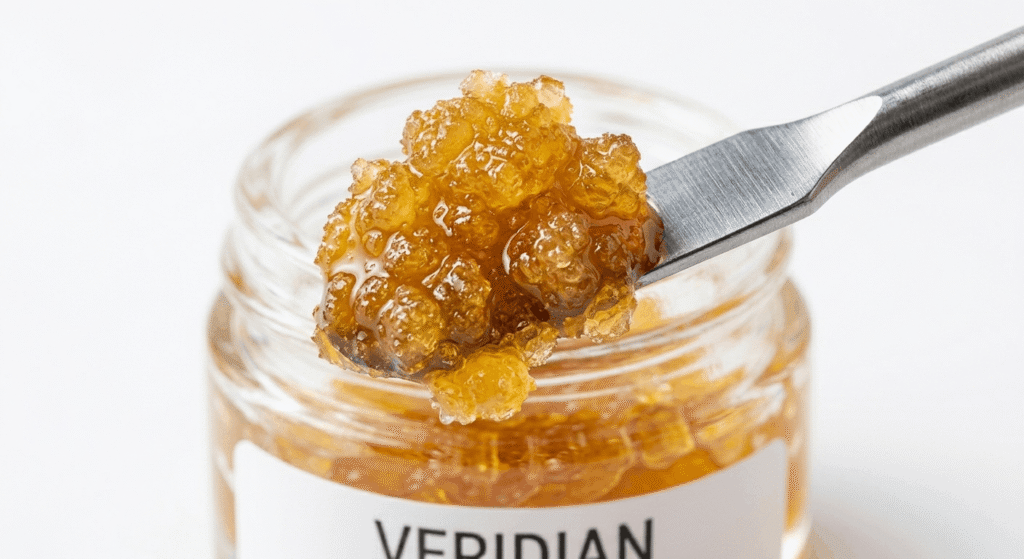 Wholesale cannabis concentrate variety — shatter, wax, diamonds, live resin, crumble, and rosin displayed in bulk glass jars for commercial buyers