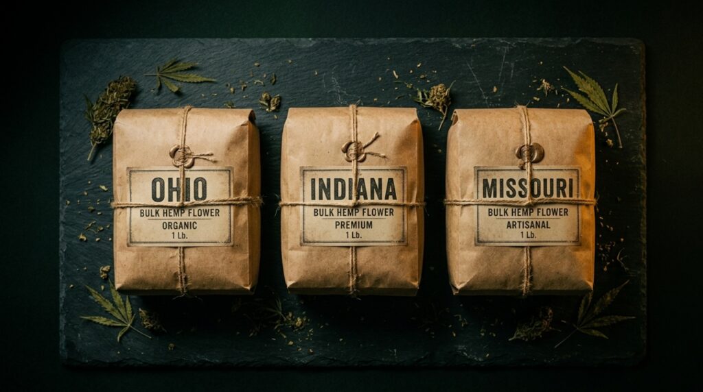 Bulk THCA wholesale packages for Ohio Indiana and Missouri 2026 shipping guide