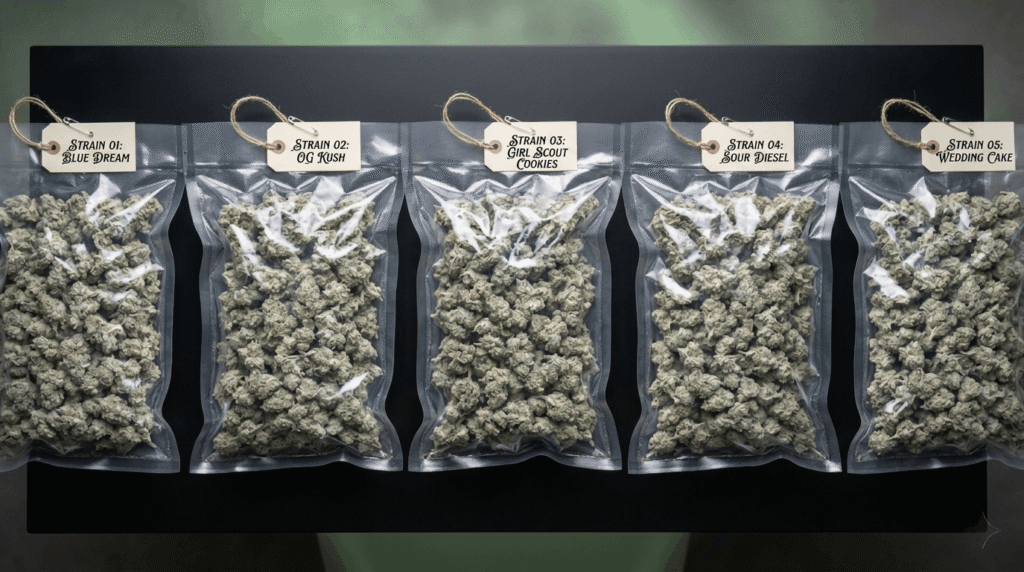 Side-by-side comparison of THCA wholesale flower pound bags from top B2B suppliers in 2026